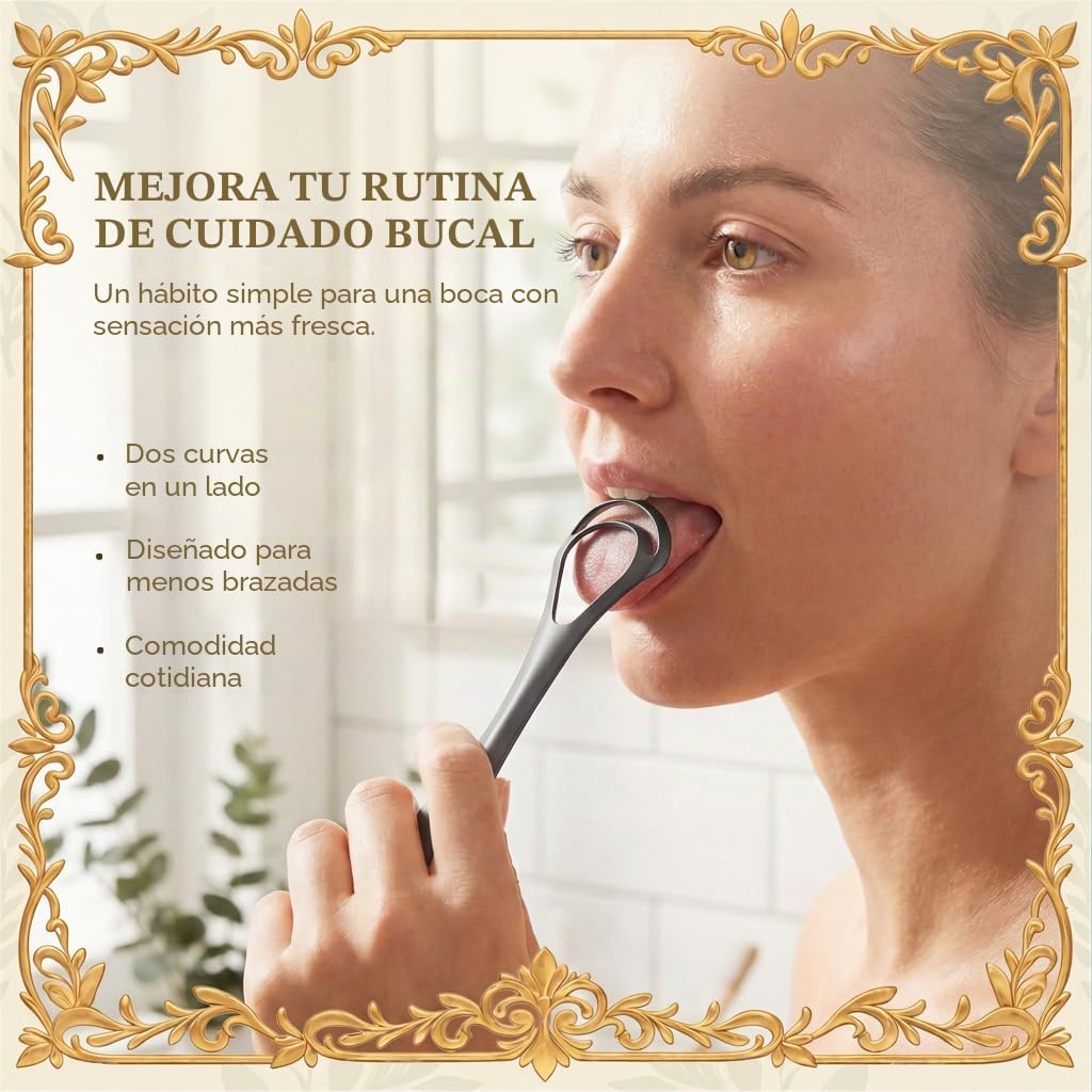 MasterMedi Raspador de lengua negro con estuches (forma de cuchara,...