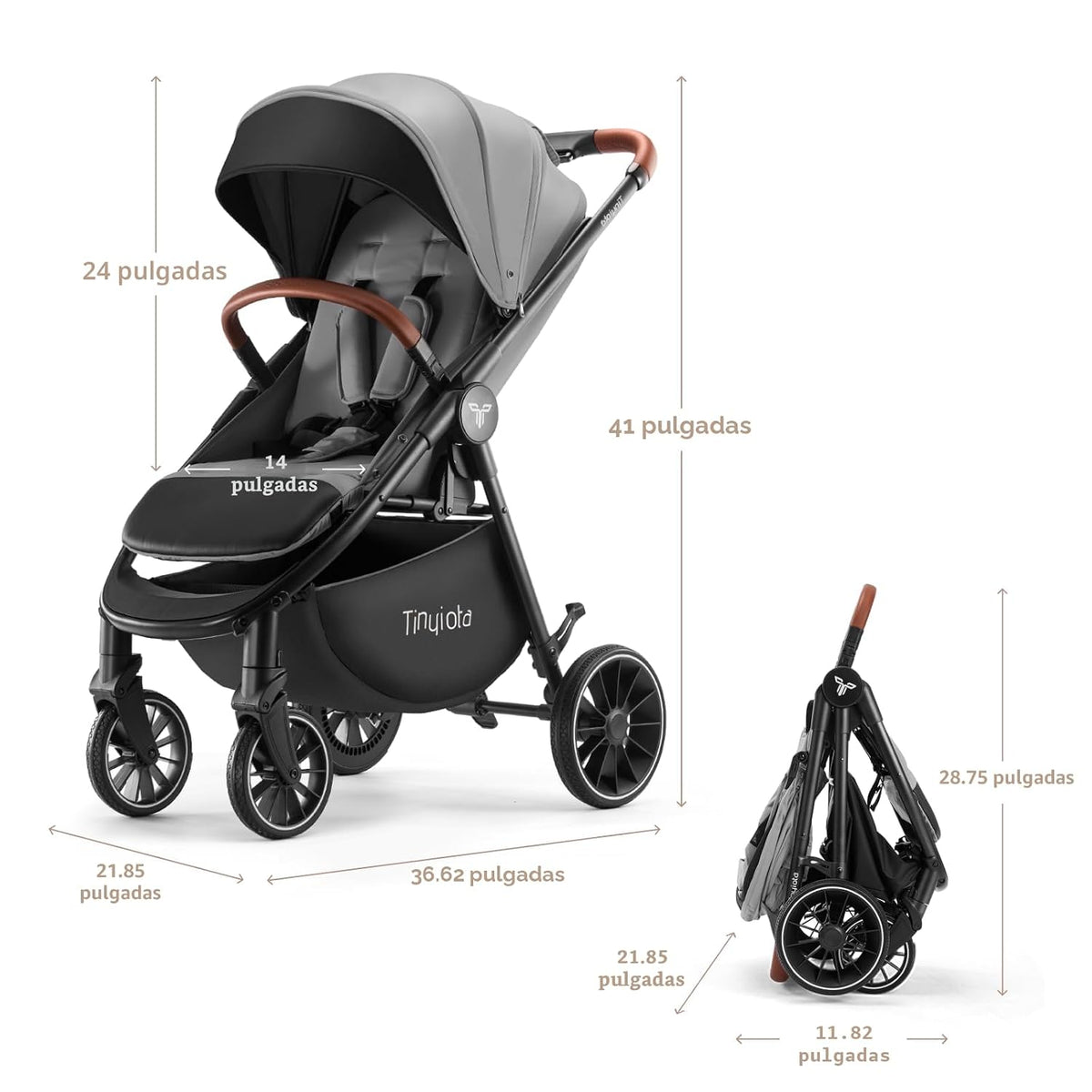 Tinyiota Cochecito para bebés, cochecitos para niños pequeños con t...