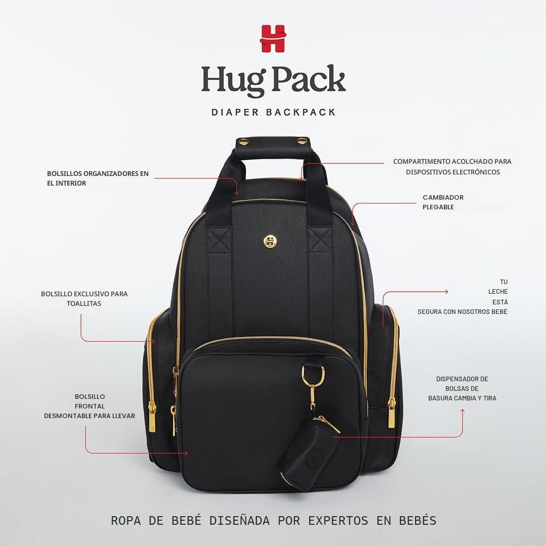 HUGGIES Mochila para pañales unisex para adultos, color negro, tall...