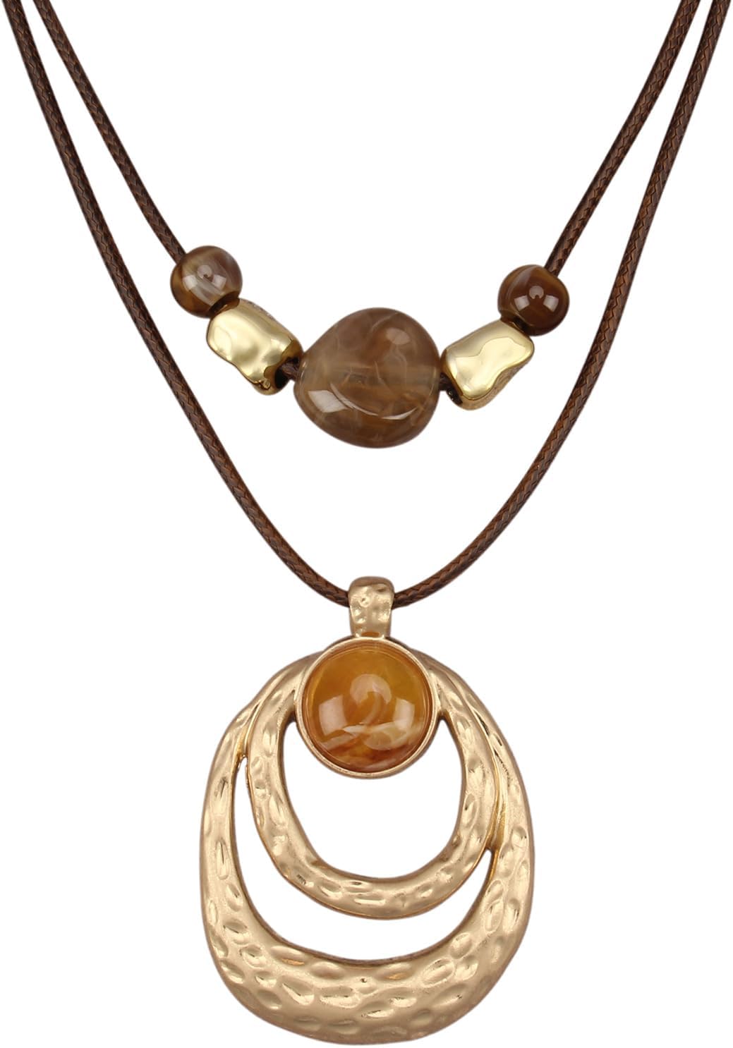 joymiao Collares bohemios para mujer, collar de círculo grueso, gar...