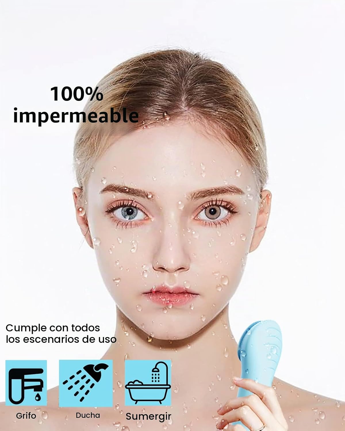 Cepillo de limpieza facial eléctrico NågraCoola - Resistente al agu...