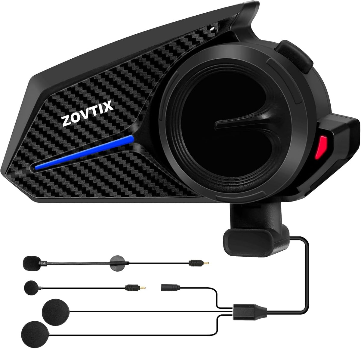 ZOVTIX Casco de motocicleta con auriculares, sistema de comunicació...