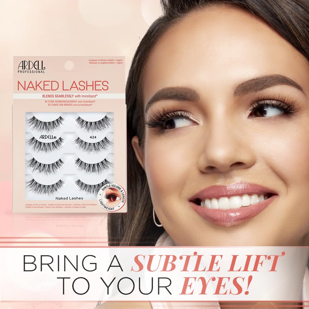 Ardell Naked Lashes 424 - Pestañas postizas naturales ligeras con b...