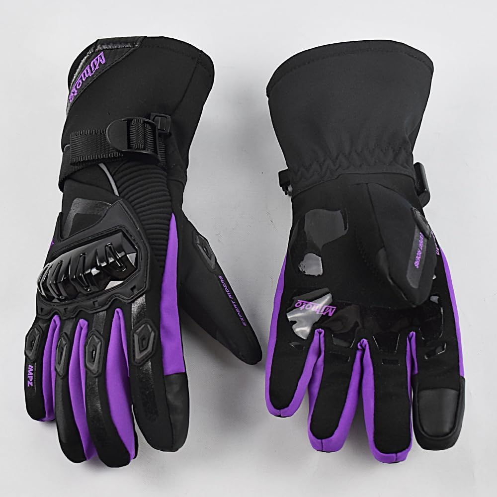 mjmoto Guantes de motocicleta a prueba de viento, impermeables, gua...