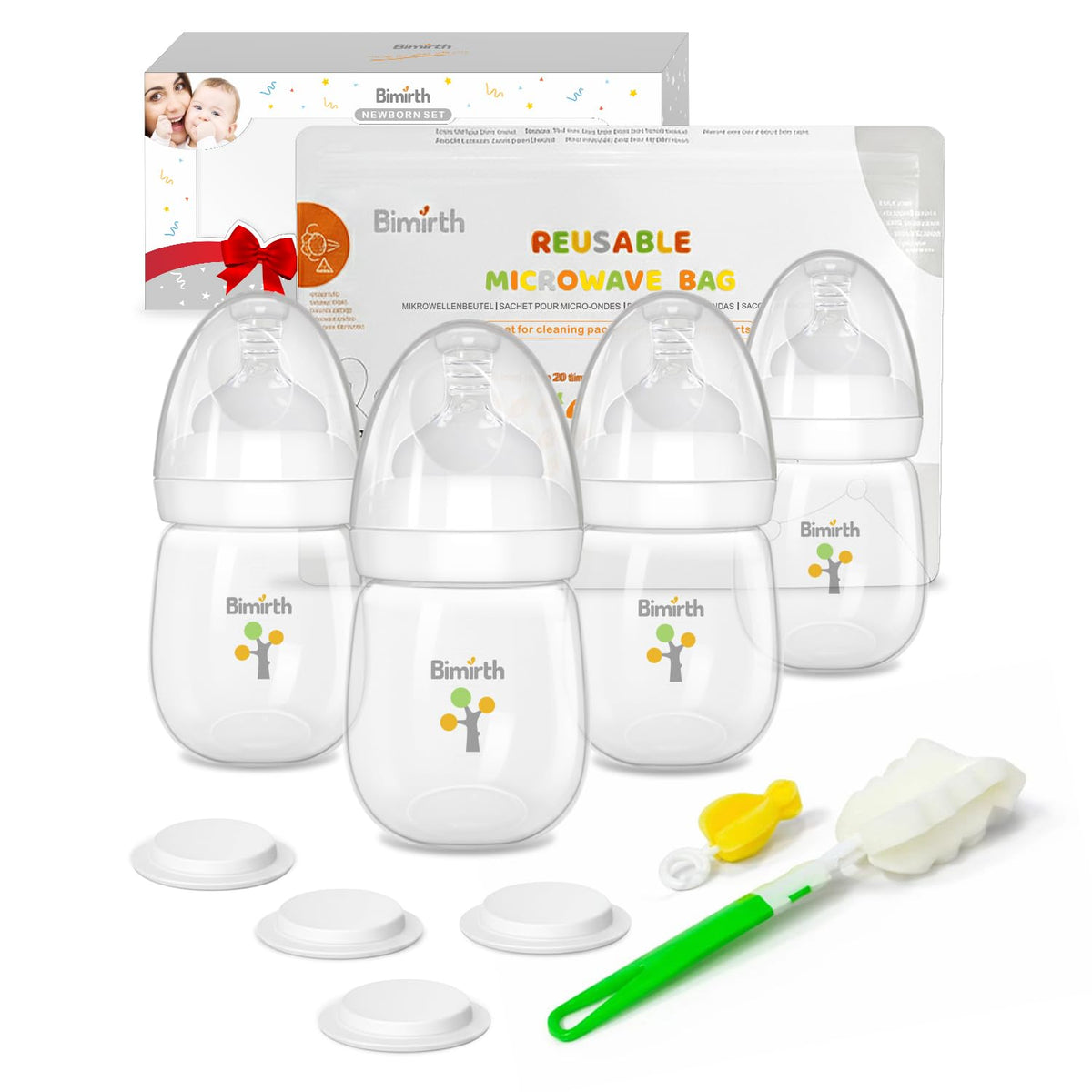 Bimirth - Juego de biberones para recién nacidos, biberones de alma...