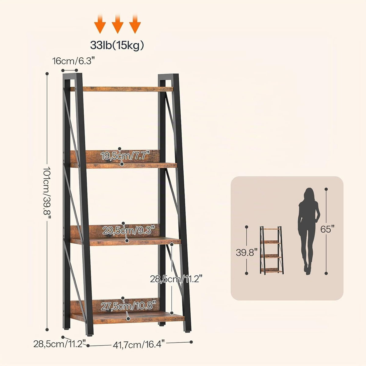 HOOBRO Estantería de escalera, estantería de 4 niveles, estantería...