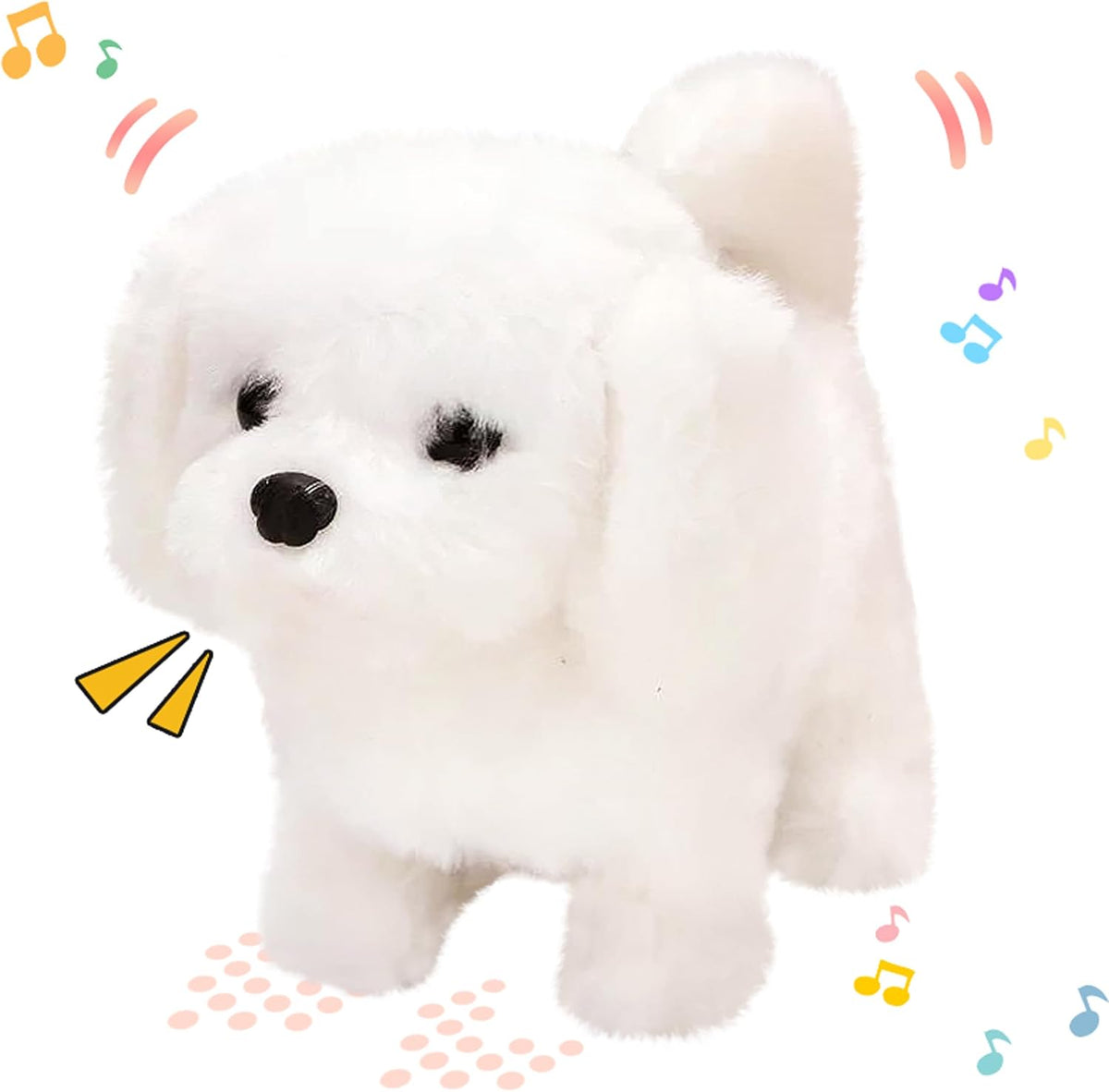 Hopearl Perro caminando Bichon juguete interactivo de peluche elect...