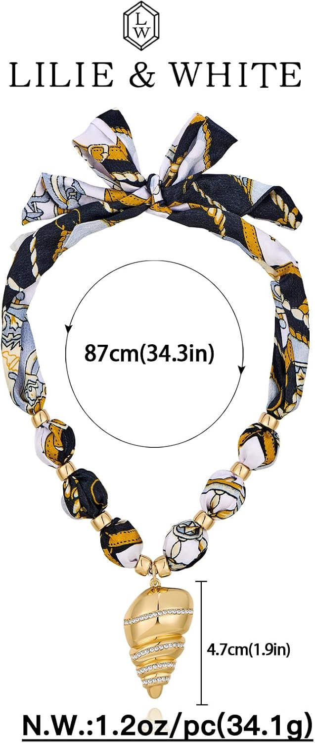 LILIE&amp;WHITE Collar con dijes de oro para mujer, collar bandana...