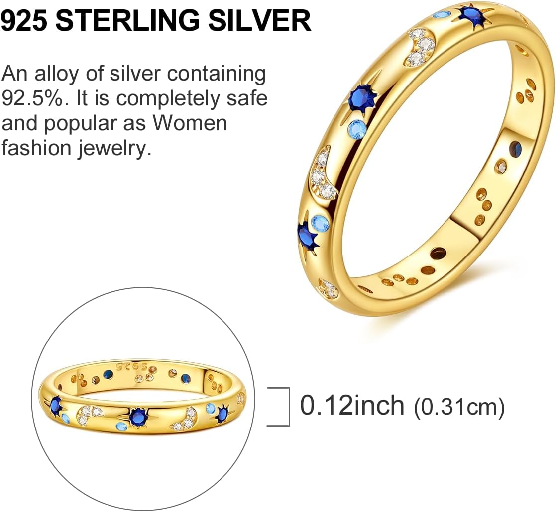 Hapour Anillo de Plata de Ley 925 para Mujer, Anillos Eternos Preci...
