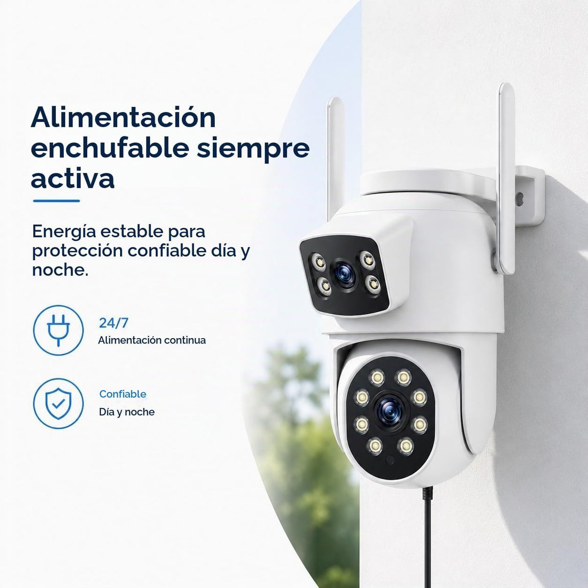 Cámara de seguridad PTZ de doble lente Camcamp 2K para exteriores,...