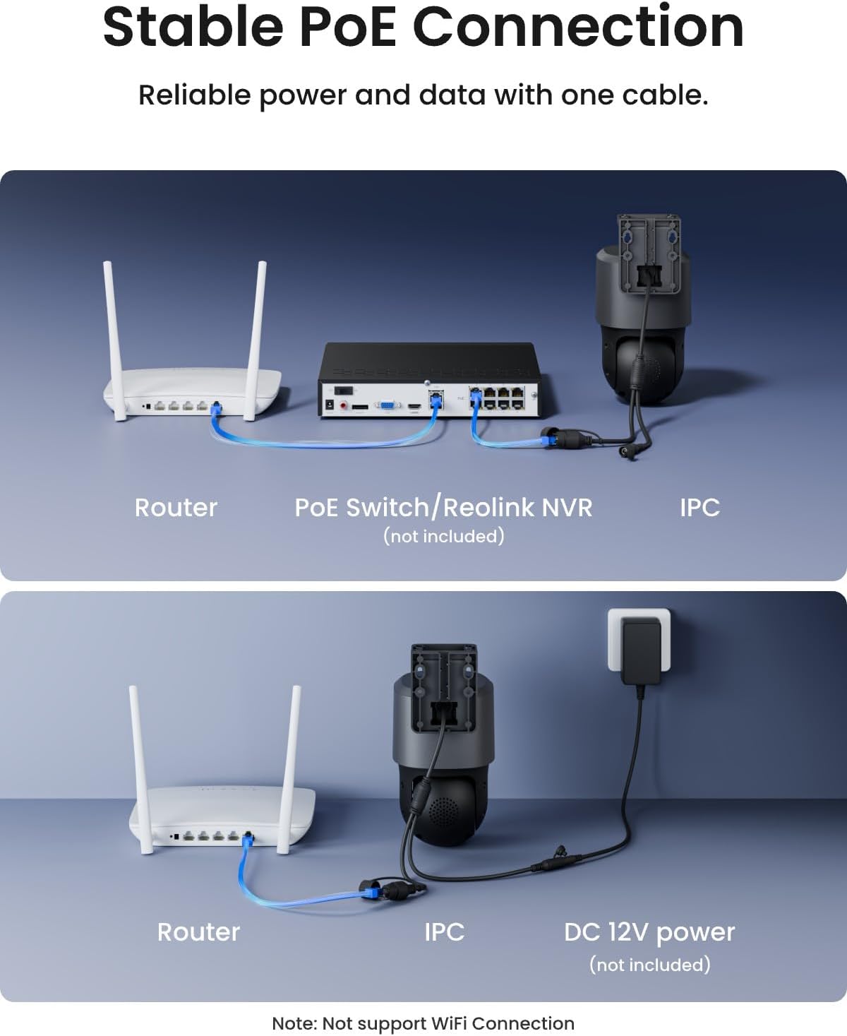 REOLINK TrackMix PoE Cámara de seguridad PTZ de doble lente gris 6X...