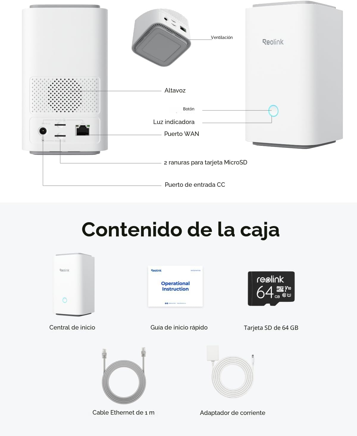 REOLINK Home Hub Control centralizado para hasta 8 cámaras de bater...