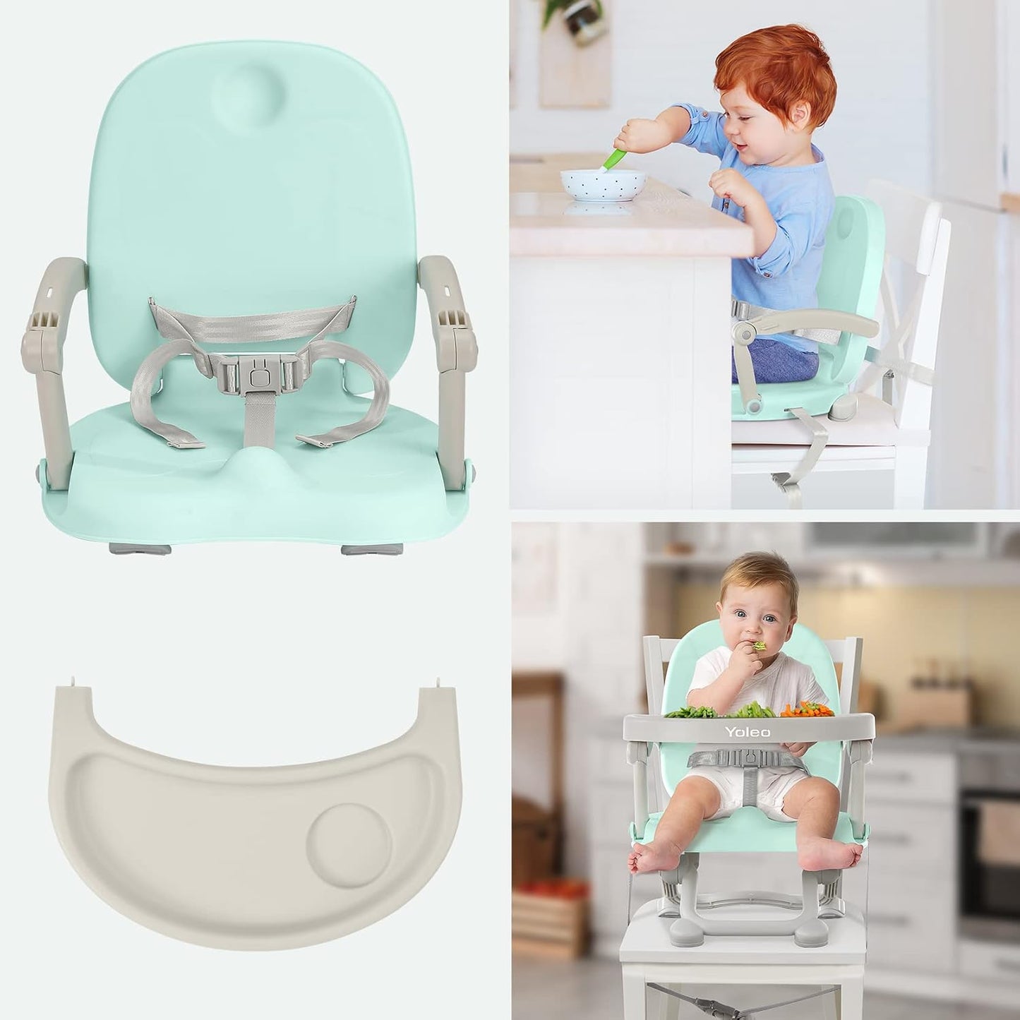 YOLEO Silla alta para bebé, asiento elevador para mesa de comedor,...