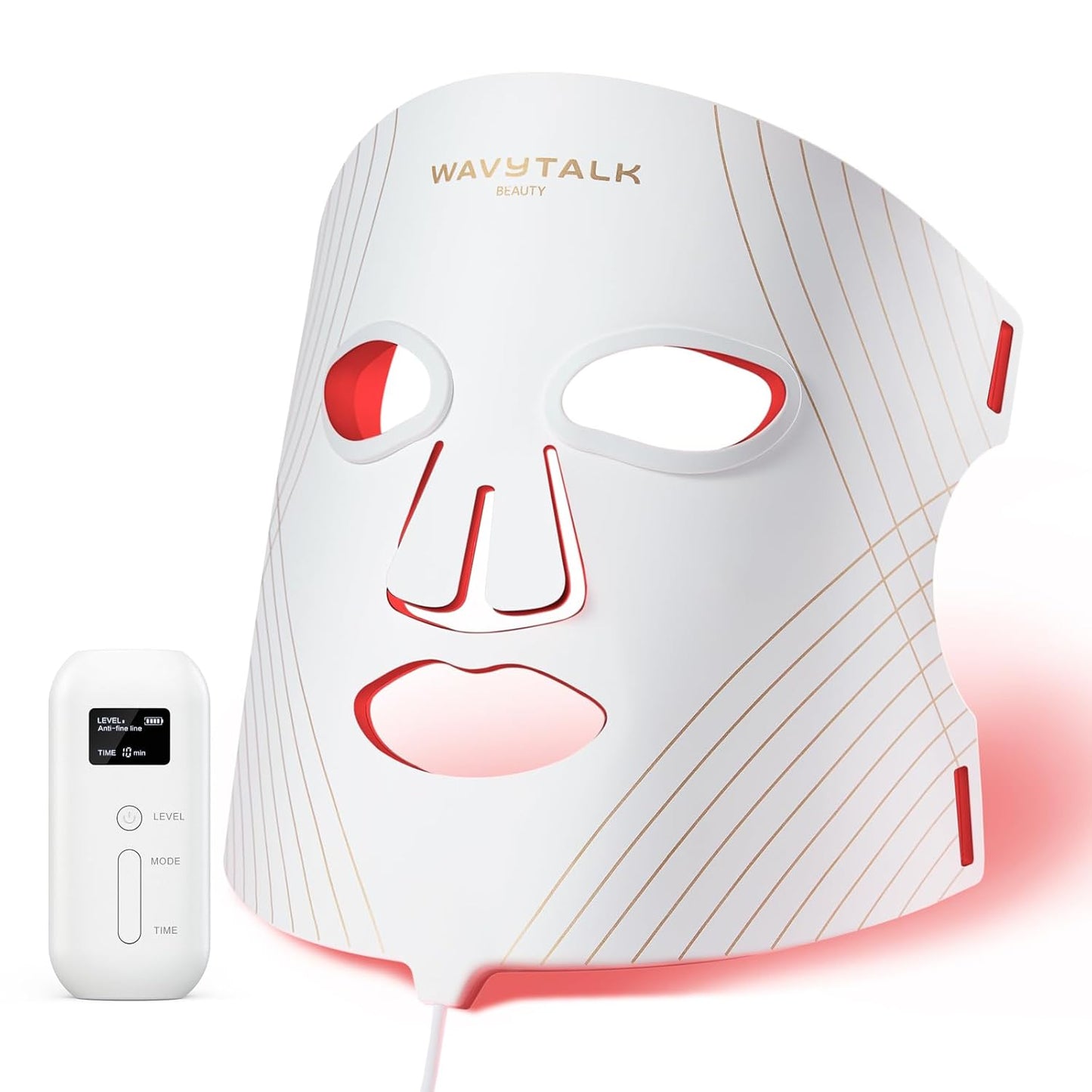 Máscara de la terapia de la luz roja de Wavytalk para la cara, másc...