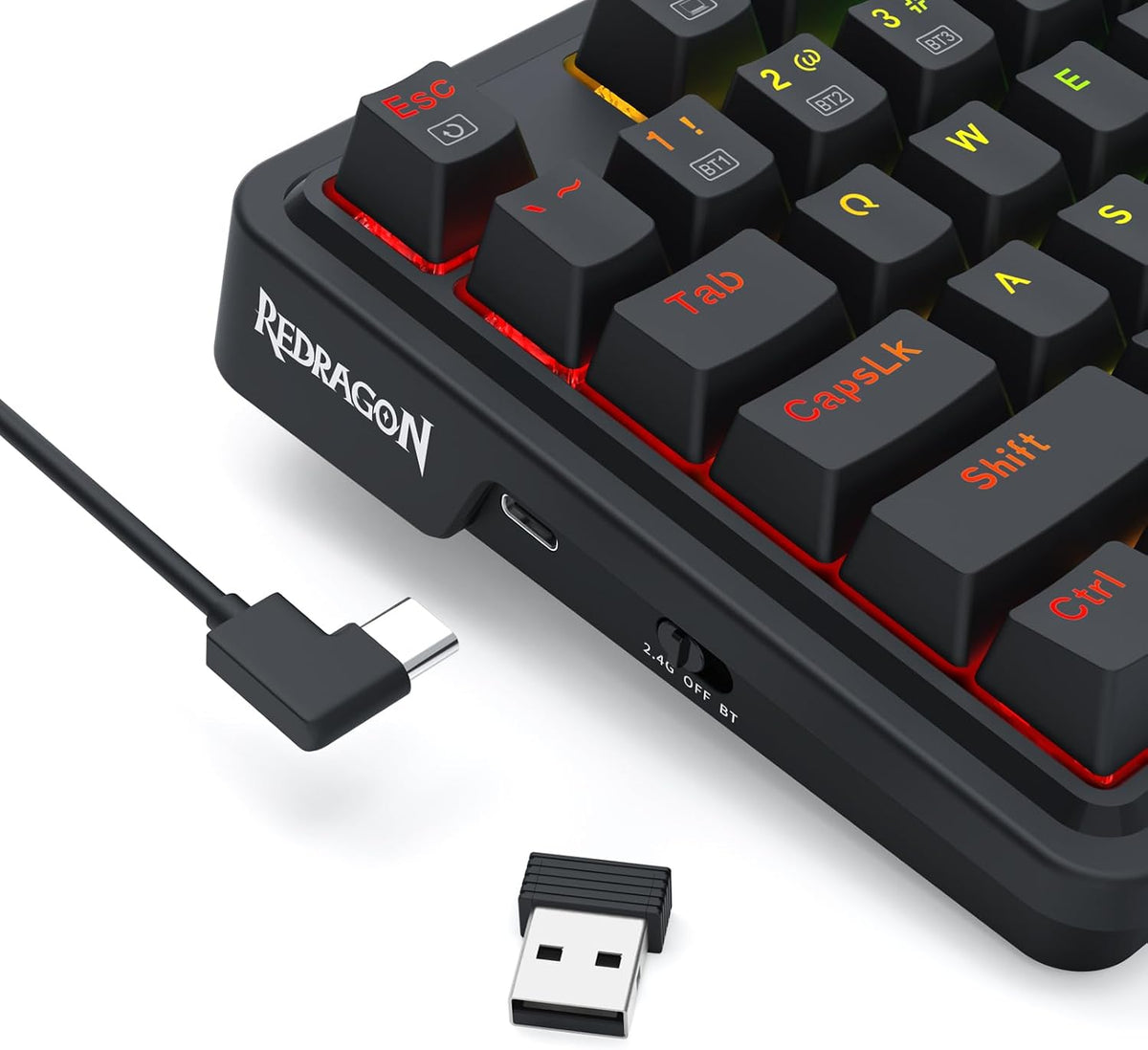 Redragon Combo de teclado y mouse para juegos Wilreess de 3 modos S...
