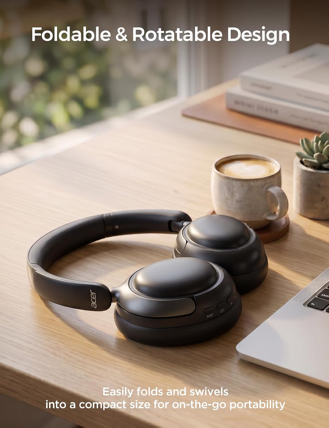 Acer OHR703 - Auriculares con cancelación activa de ruido, Bluetoot...