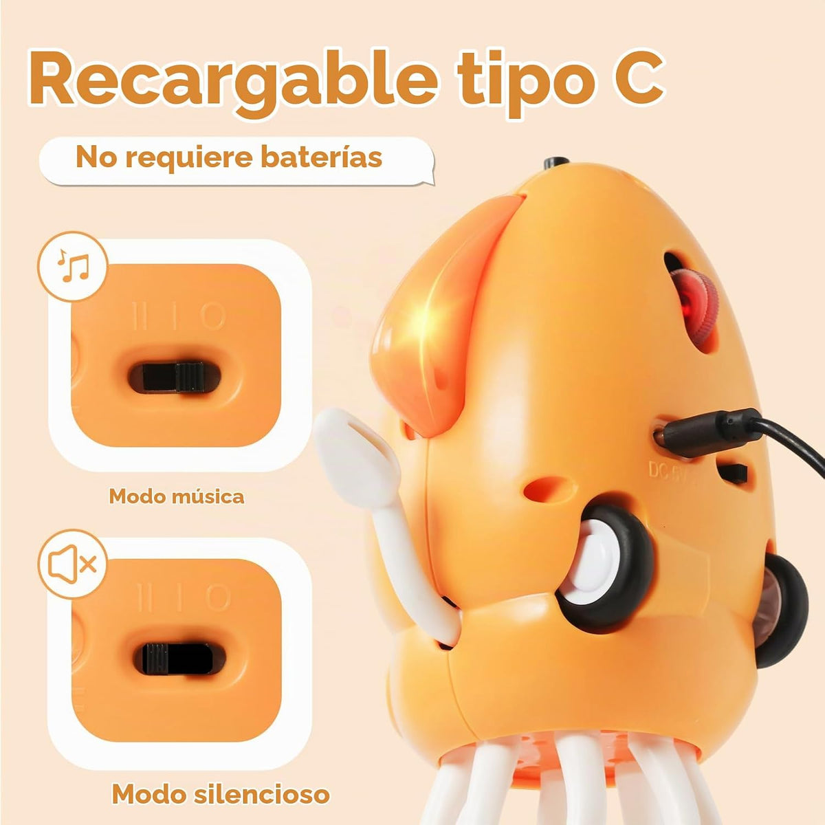 Juguetes para Bebés de Pulpo Bailarín, Juguete de Calamar Gateador...