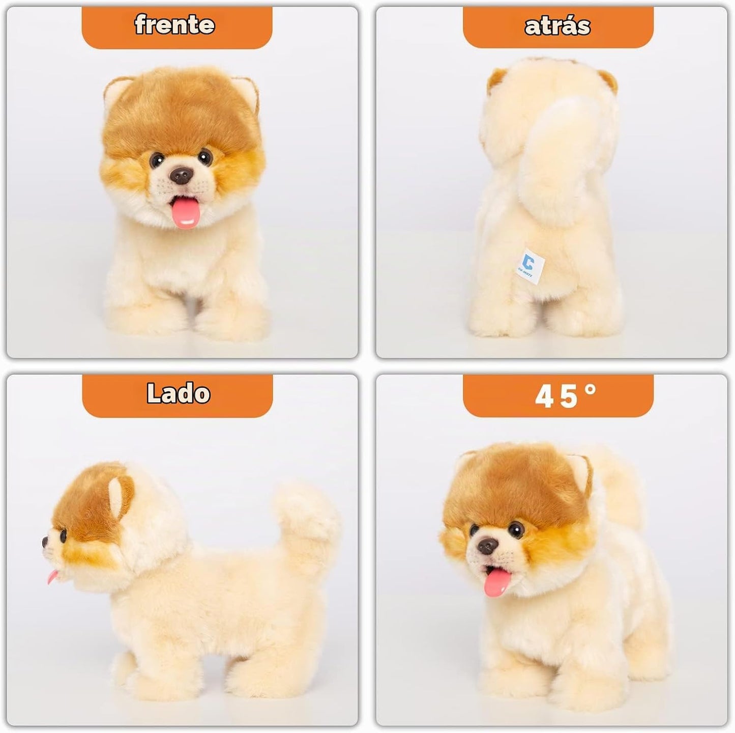 Juguete de perro de peluche electrónico caminante de Pomeranian, ca...