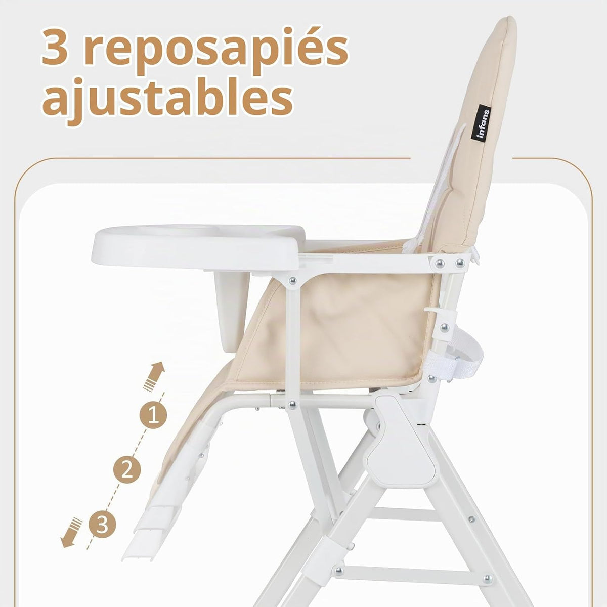 INFANS Silla alta para bebé, silla alta portátil plegable rápida pa...