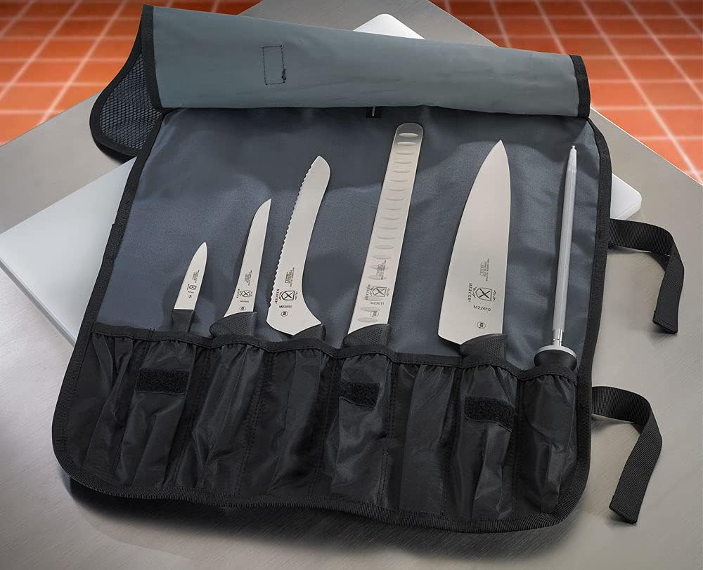 Mercer Culinary Millennia - Juego de 7 rollos de cuchillos, color n...