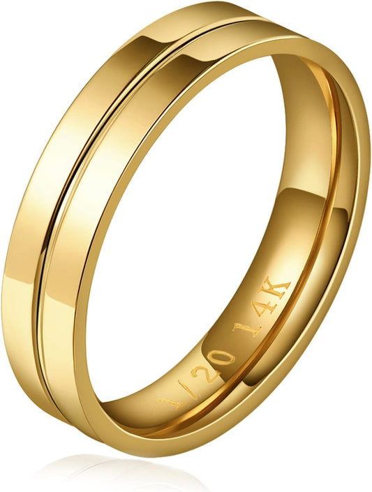 NOKMIT Anillos rellenos de oro de 14 quilates de 0.197 in para muje...