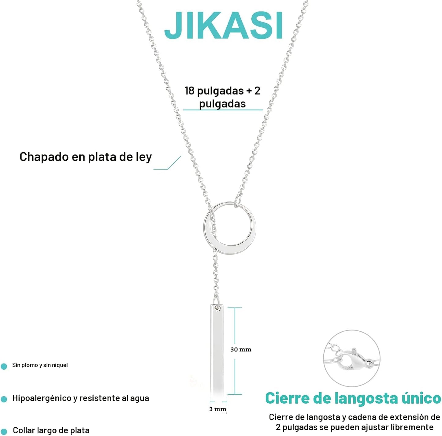 JIKASI Collares de oro Lariat para mujer, collar largo y delicado d...