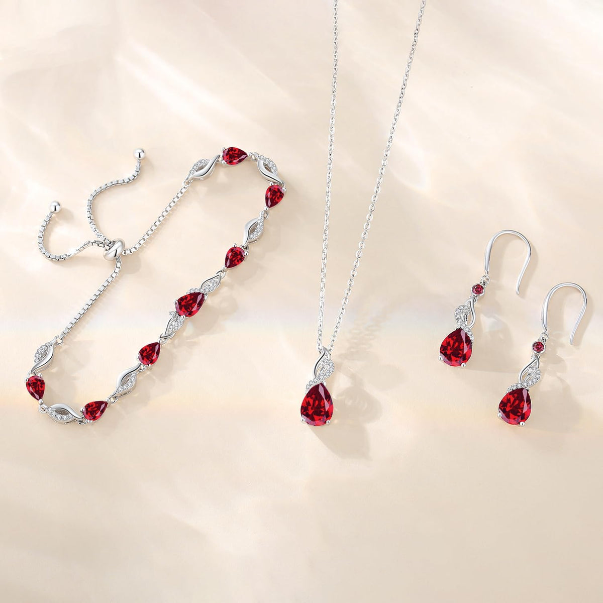 FANCIME Pendientes colgantes con piedra natal de pera para mujer de...