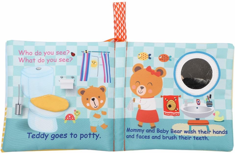 bebe mondo Oso de peluche con espejo, libros suaves y arrugados par...