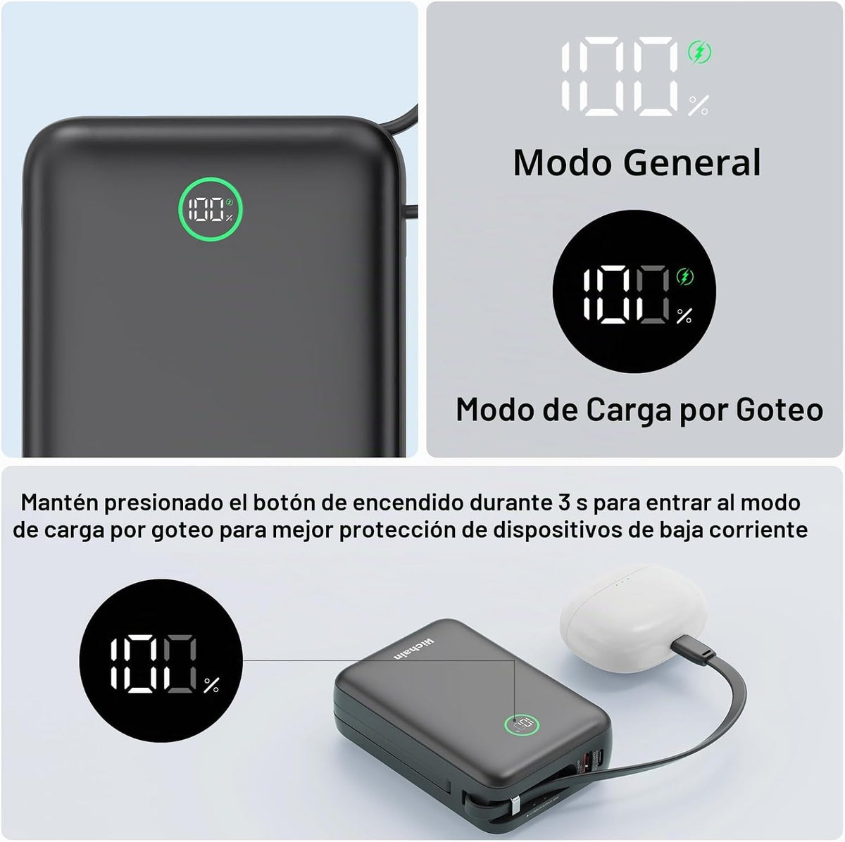 Hichain 20,000mAh 35W Power Bank Cargador portátil de carga rápida...