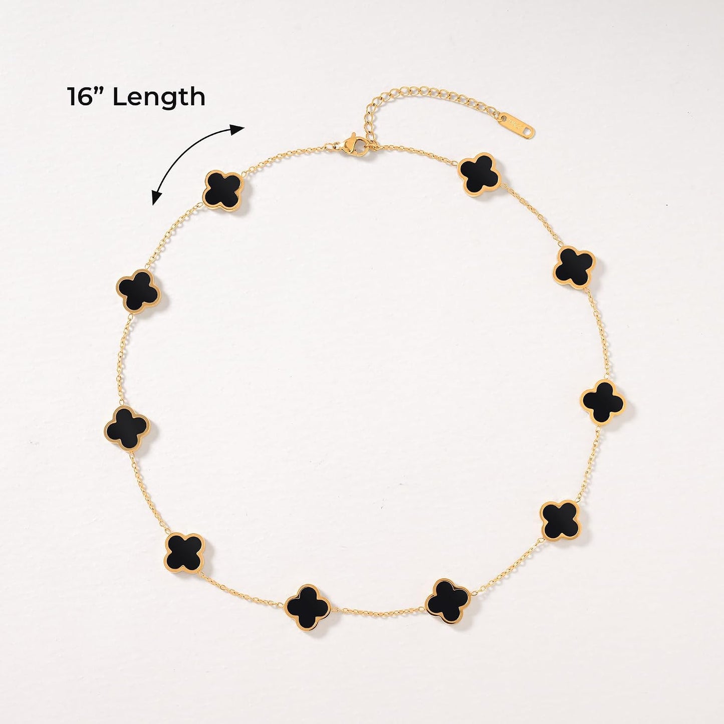 Billet-doux Collar de trébol chapado en oro de 18 quilates para muj...
