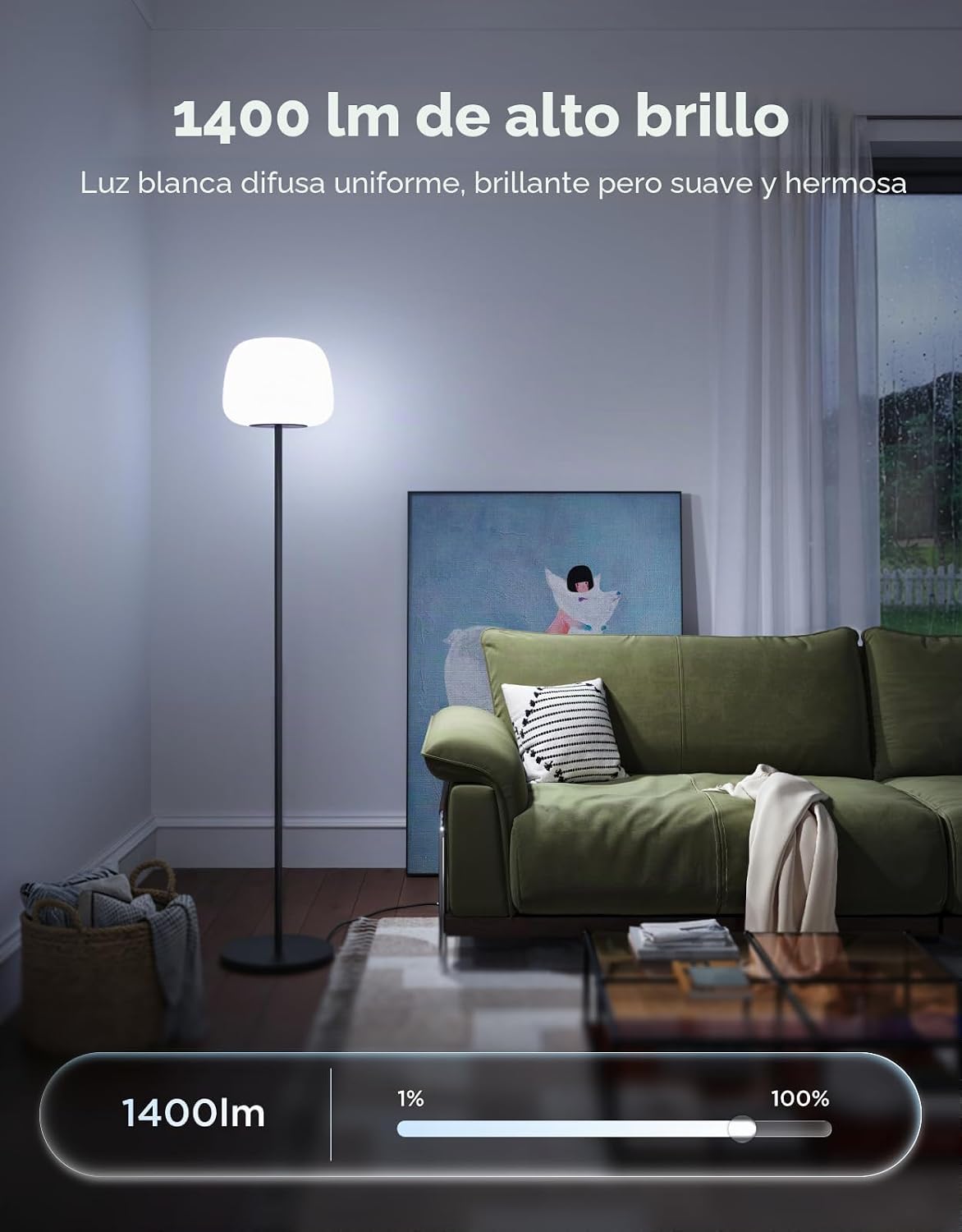 Govee Lámpara de pie tipo farol, halo degradado RGBIC lámpara de es...