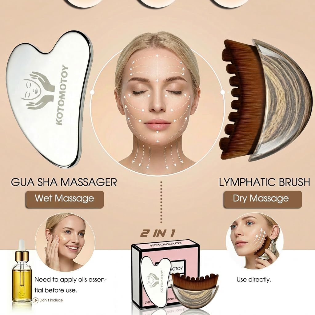 Cepillo facial de contorno linfático para esculpir, cepillo facial...