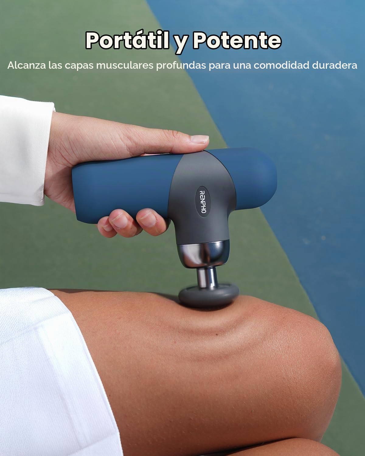 RENPHO Mini pistola de masaje térmico con calor, carcasa de silicon...