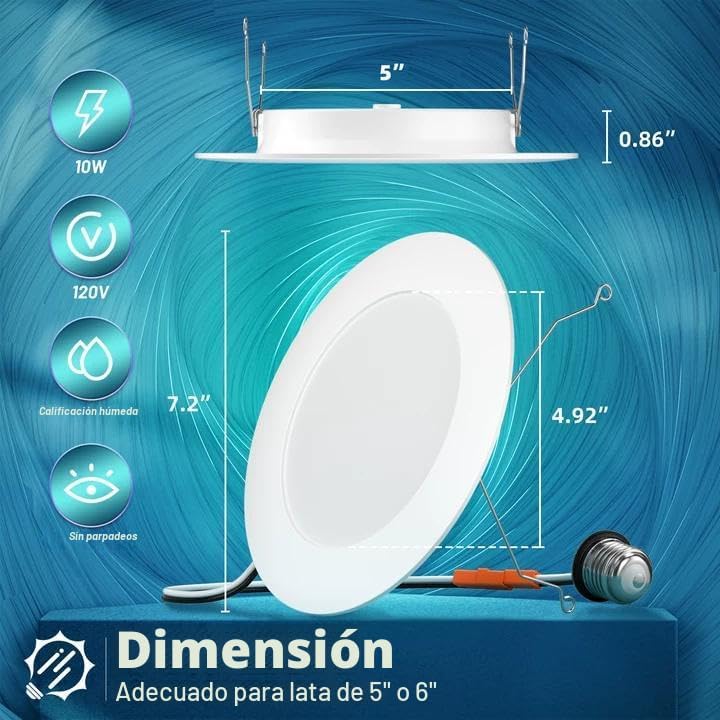 FREELICHT - Paquete de 24 luces LED empotrables de 6 pulgadas, 5CCT...