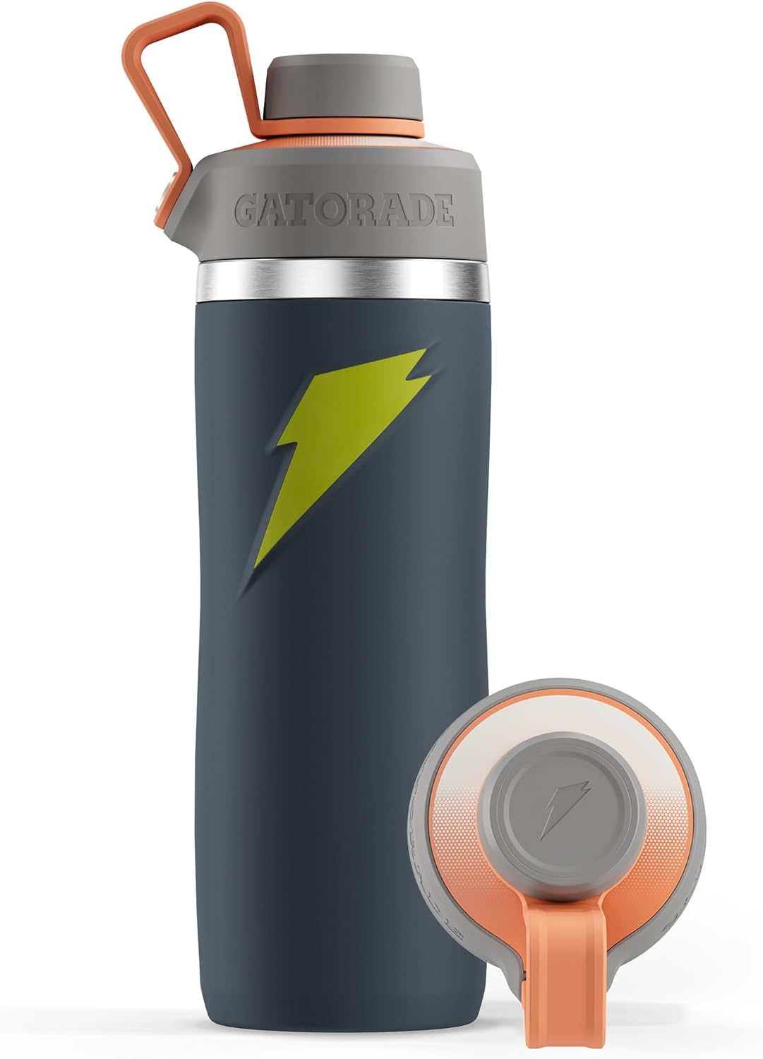 Botella de acero inoxidable Gatorade Crossover, color blanco, con a...