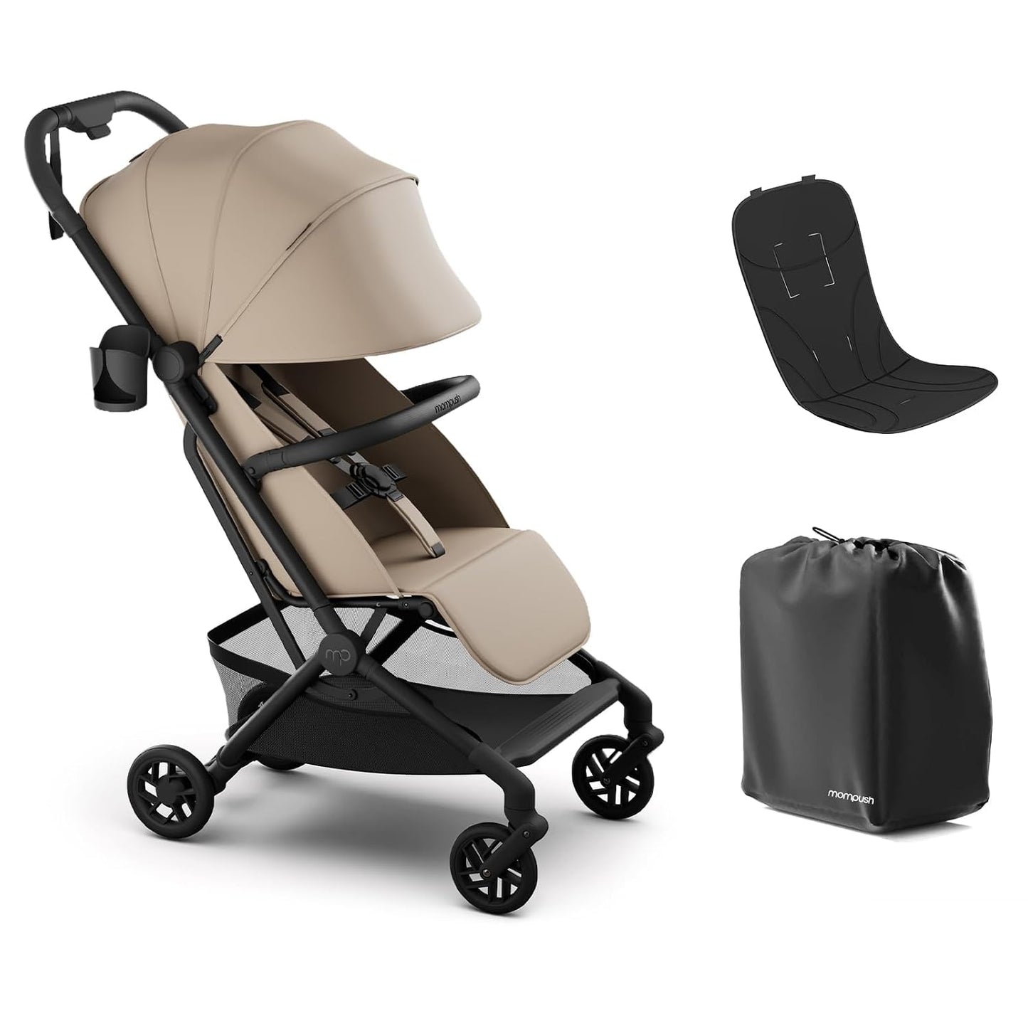 Mompush Velo - Cochecito de viaje compacto plegable con una sola ma...