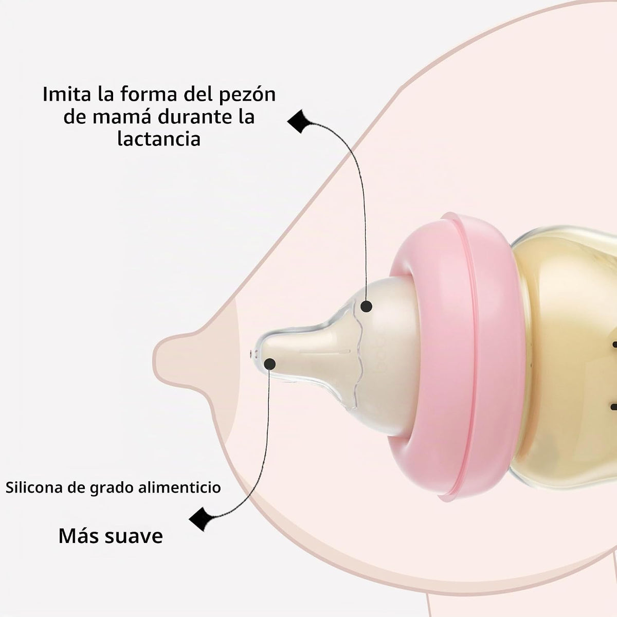 YOHKOH PPSU Biberón de cuello ancho para recién nacidos, biberón an...