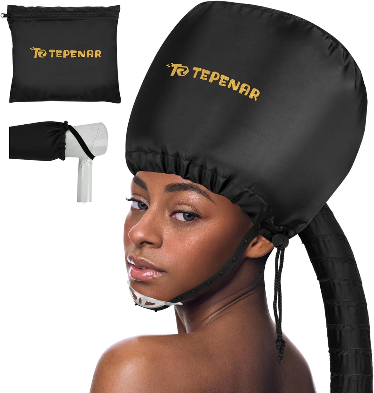 TEPENAR Accesorio para secador de pelo, grande, negro, mejorado, su...