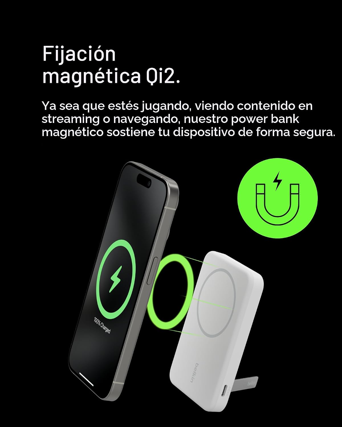 Belkin Cargador portátil, banco de energía inalámbrico de 15 W 5000...