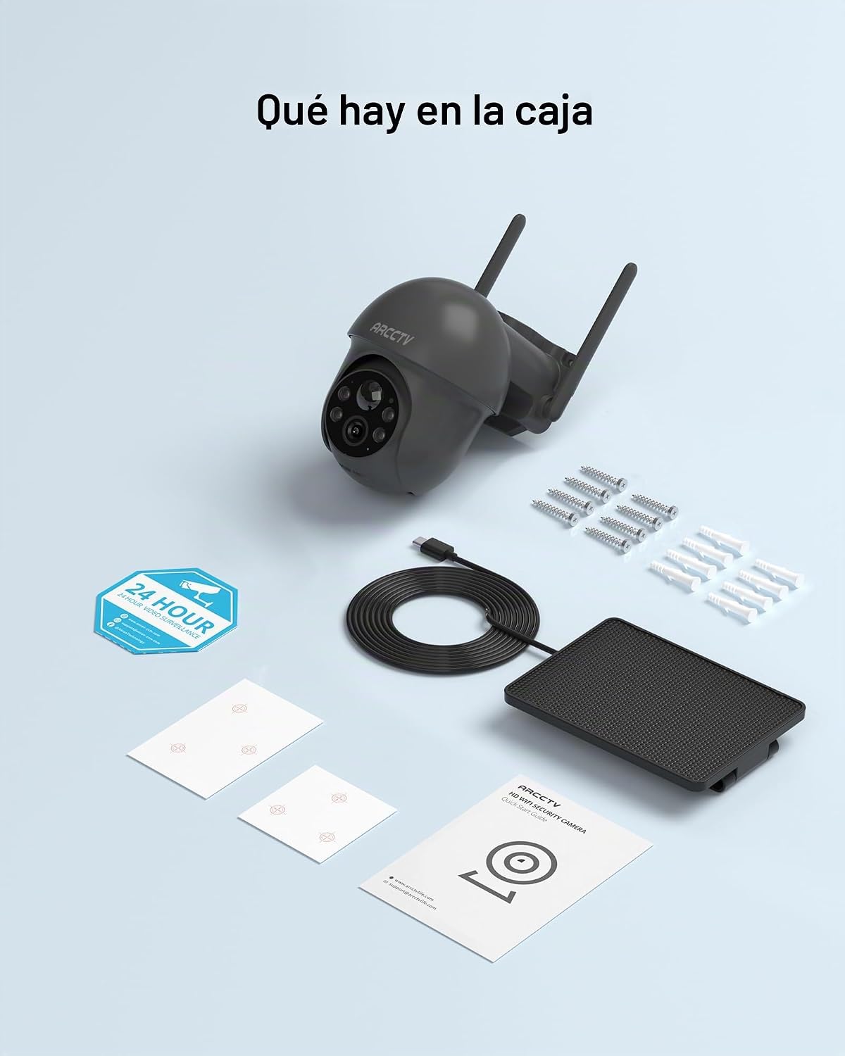 Cámaras de seguridad ARCCTV inalámbricas para exteriores con energí...