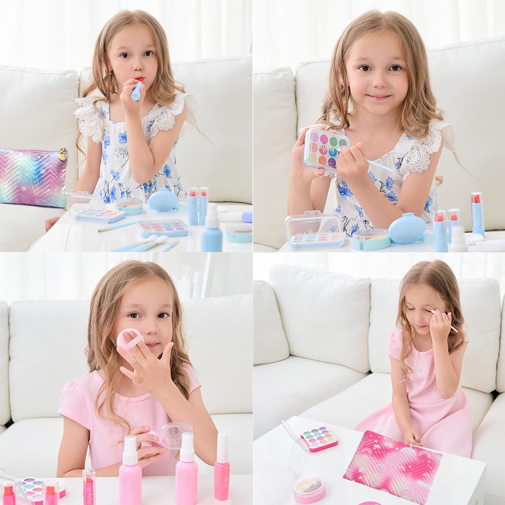 Kit de maquillaje de juguete para niñas, juego de cosméticos de 11...