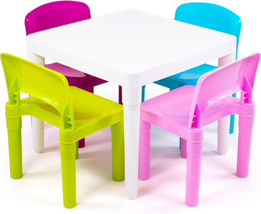 Tot Tutors - Juego de mesa y silla cuadrada de 5 piezas para niños...