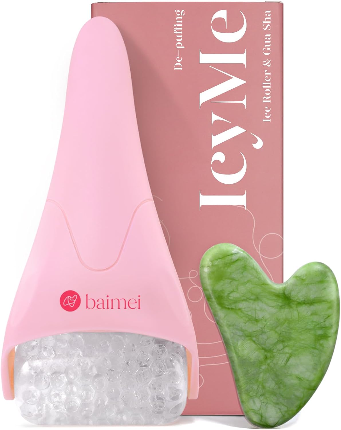 BAIMEI IcyMe - Rodillo de hielo para cara y gua sha, alivio de migr...
