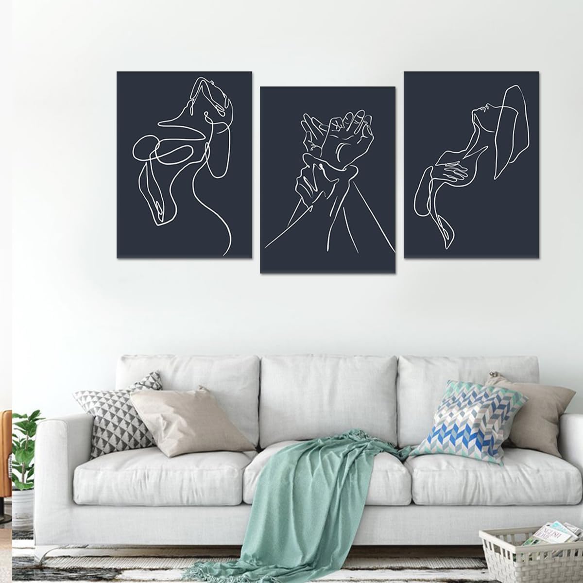 Arte de pared con contorno de cuerpo de mujer, decoración de pared...