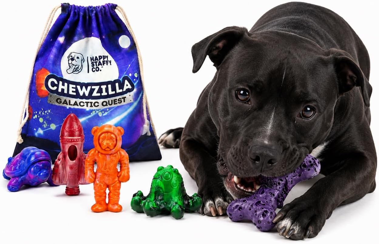 Happy Staffy Chewzilla Galactic Quest - Juguetes de nailon para per...