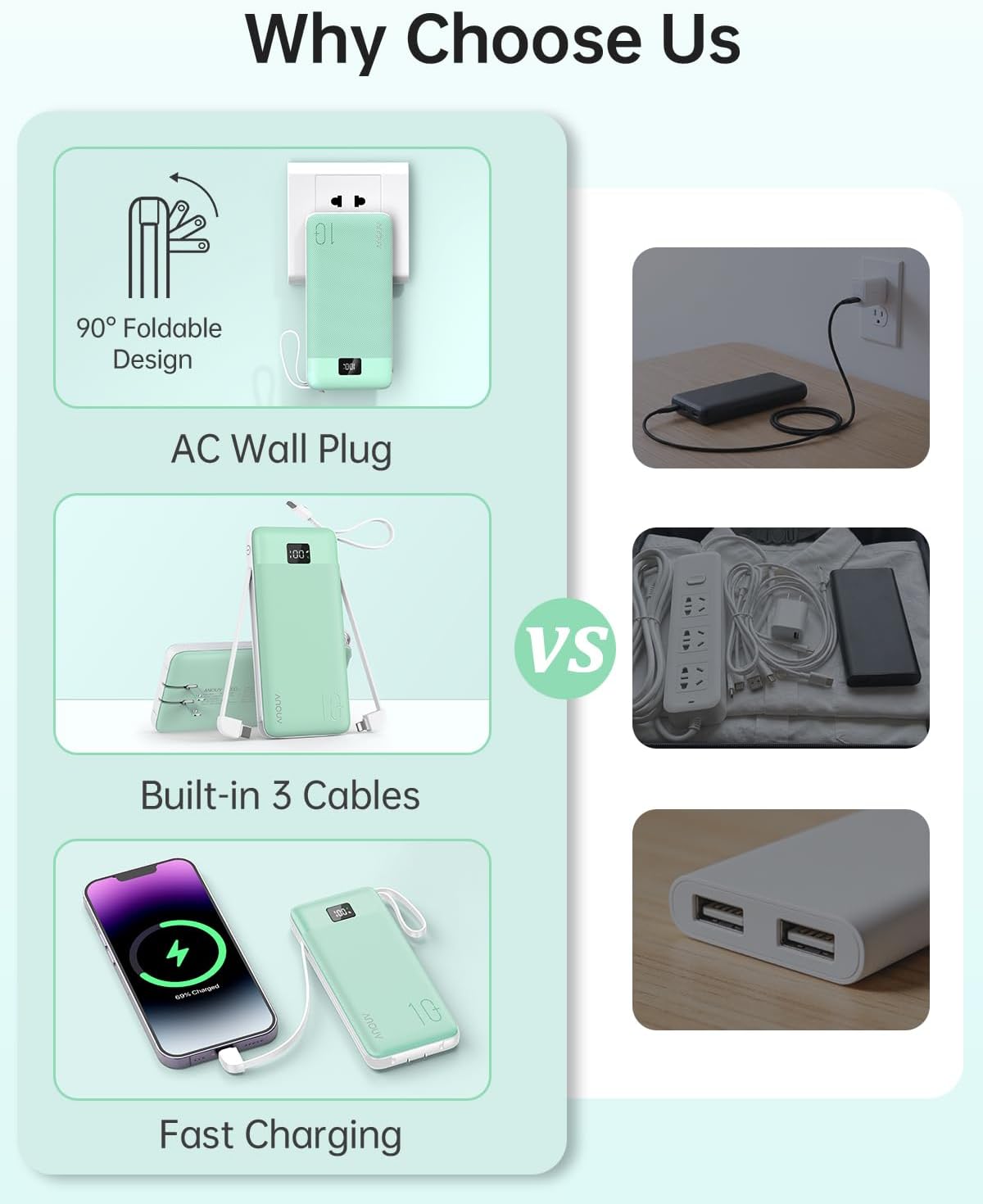 Cargador portátil de 10000 mAh 22.5 W PD 3.0+QC 4.0 Banco de energí...