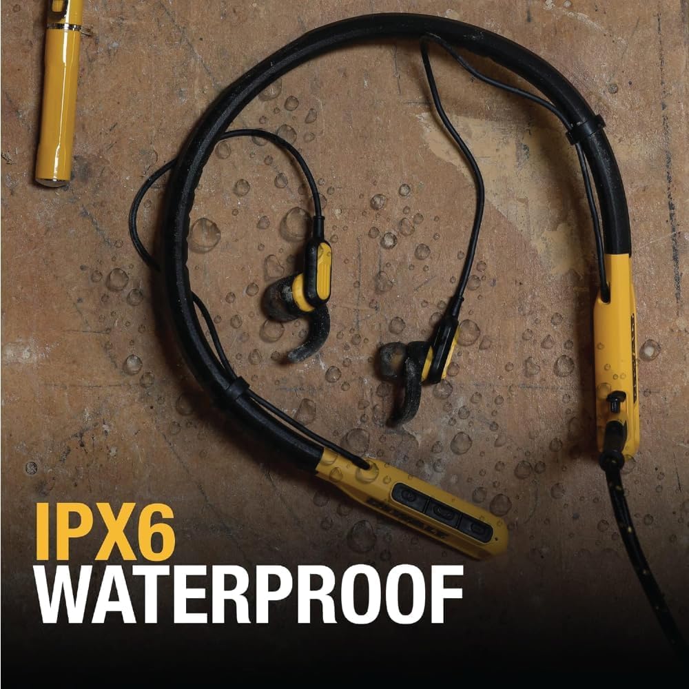 DEWALT Auriculares Bluetooth de Servicio Pesado con Banda para el C...