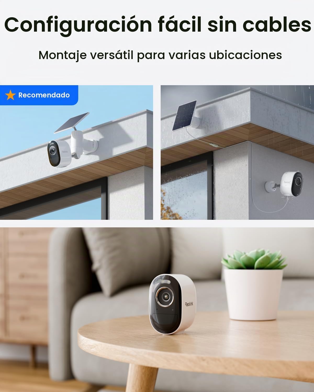 REOLINK Home Hub mini con 2X Argus 3 Pro+panel solar, cámaras de se...