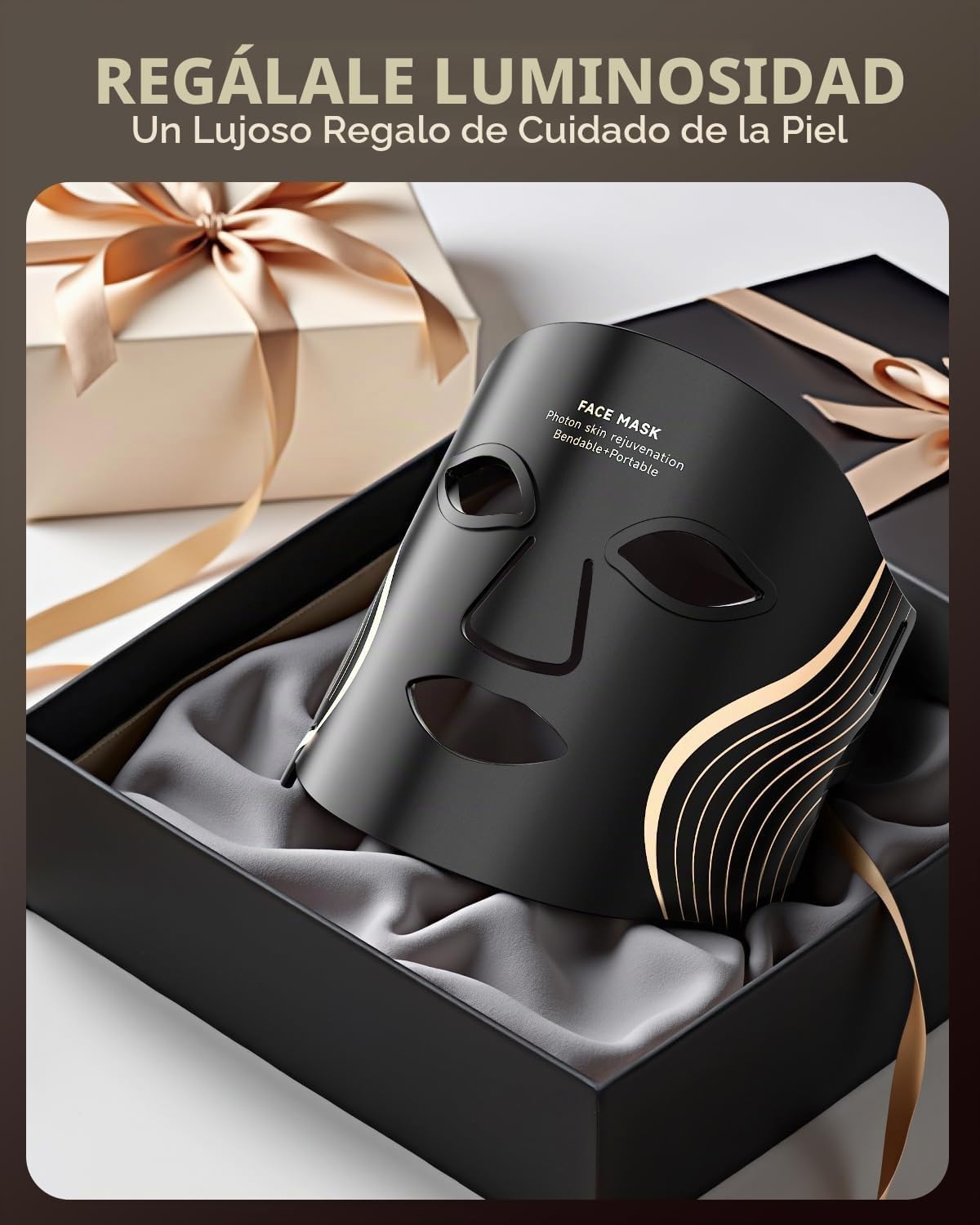 Máscara de terapia de luz roja para cara, 7 colores, máscara facial...