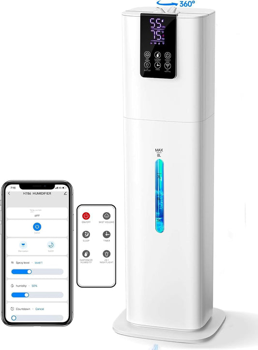 Humidificadores inteligentes de 8 L para dormitorio, habitación gra...